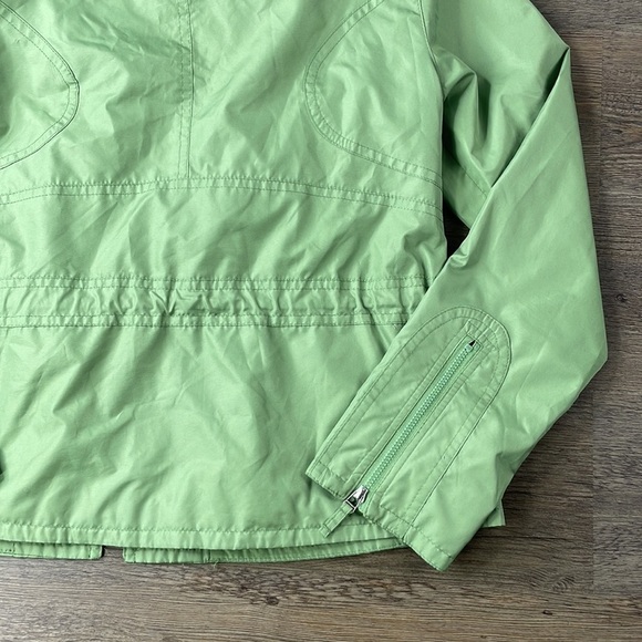 Gallery Petites Zip Up Lime Green Windbreaker Light Weight Jacket, size PS - Picture 10 of 12